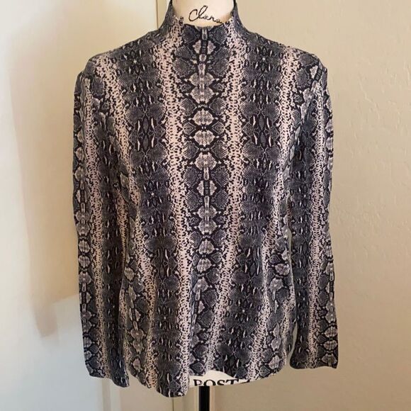 Rebecca Taylor Snake Print Design Top Animal Print Mob Wife Modern Boho - Picture 1 of 9